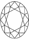 Oval diamond shape icon